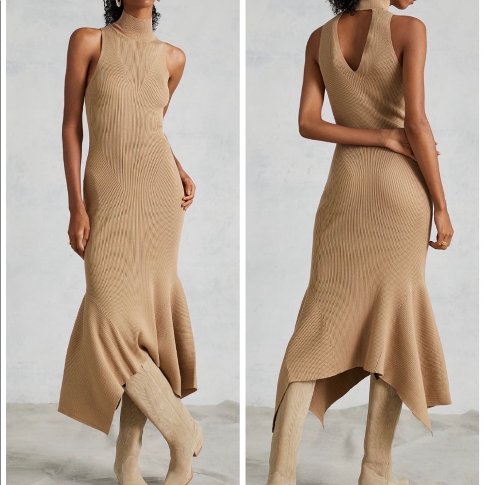 Anthropologie Seamed Knit Midi Dress, Size S